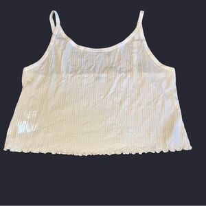 🤍 NEW Old Navy Rib-Knit Lettuce-Edge Crop Tank – Size 4X